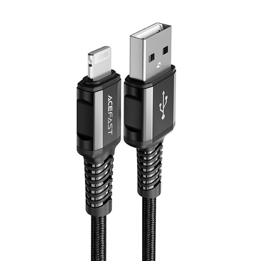 Data- en Oplaadkabel USB-A - Lightning Acefast C1-02, 18W, 1.2m, Zwart