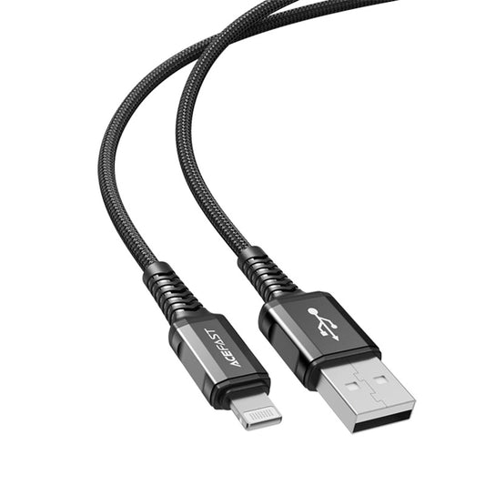 Data- en Oplaadkabel USB-A - Lightning Acefast C1-02, 18W, 1.2m, Zwart