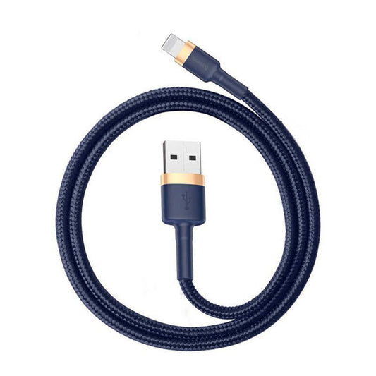 Data- en Oplaadkabel USB-A - Lightning Baseus Cafule, 18W, 1m, Blauw Goud CALKLF-BV3
