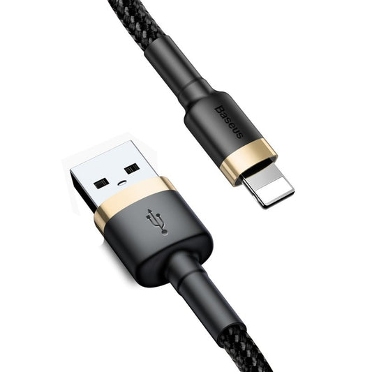 Câble de Données et de Charge USB-A - Lightning Baseus Cafule, 18W, 2m, Doré CALKLF-CV1