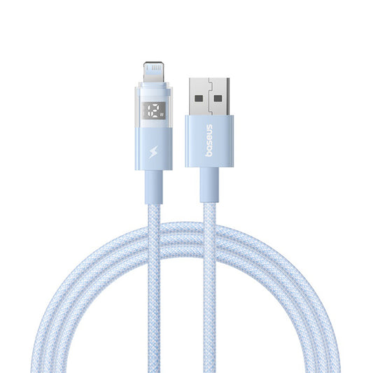 Data- en Oplaadkabel USB-A - Lightning Baseus Display 2, 12W, 1m, Blauw P10382700311-00