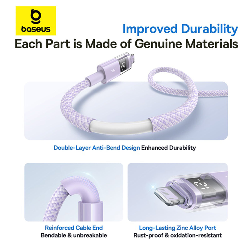 Daten- und Ladekabel USB-A - Lightning Baseus Display 2, 12W, 2m, Lila P10382700511-01