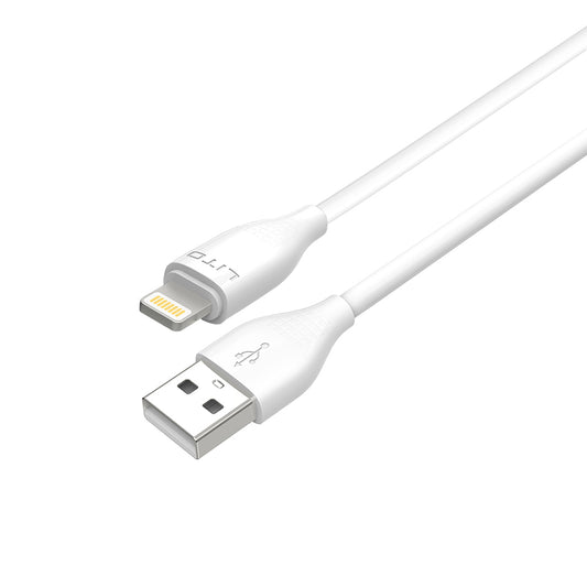 Data- en Oplaadkabel USB-A - Lightning Lito LD03L, 18W, 1m, Wit