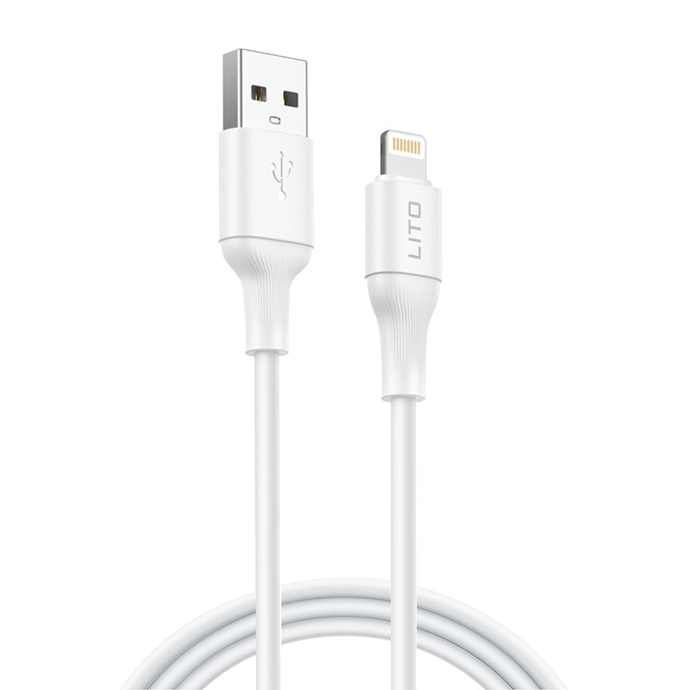 Data- en Oplaadkabel USB-A - Lightning Lito LD06L, 18W, 1m, Wit