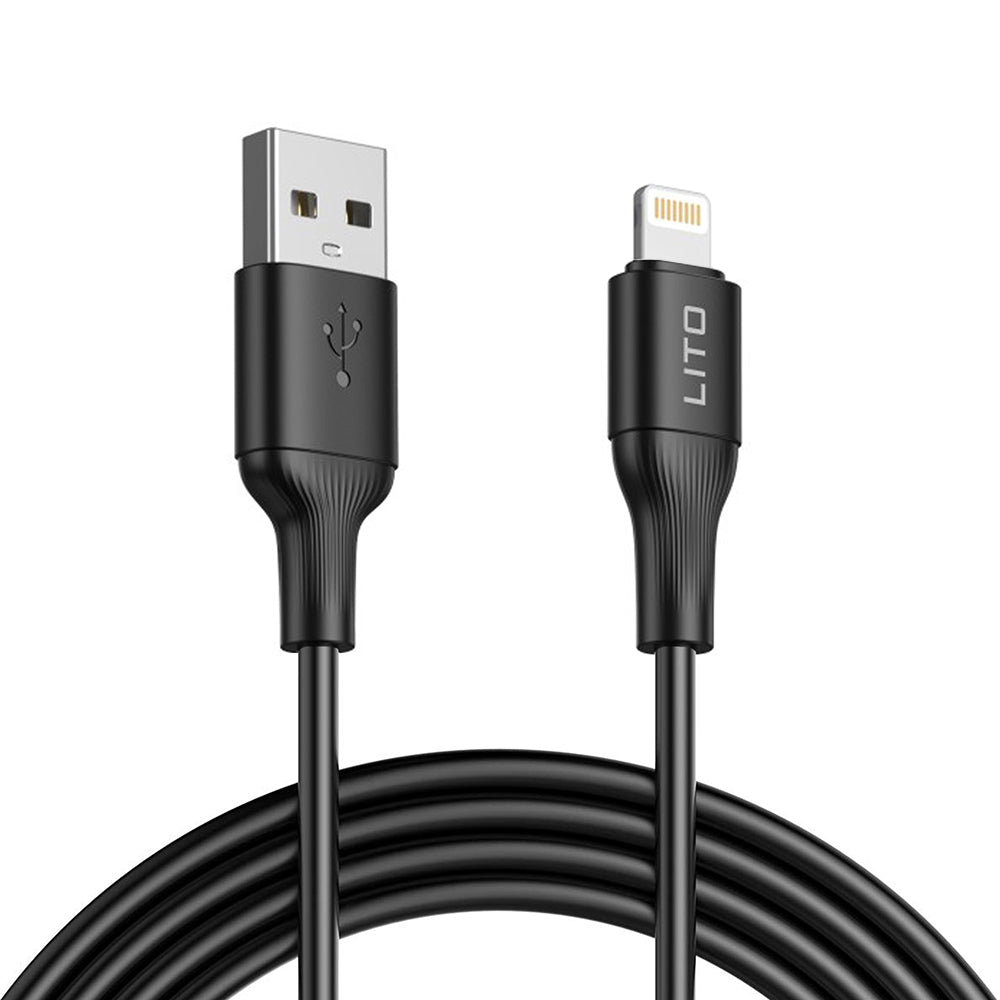 Data- en Oplaadkabel USB-A - Lightning Lito LD06L, 18W, 1m, Zwart