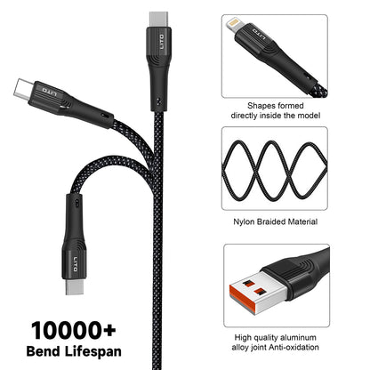 Daten- und Ladekabel USB-A - Lightning Lito LD14, 18W, 1m, Schwarz