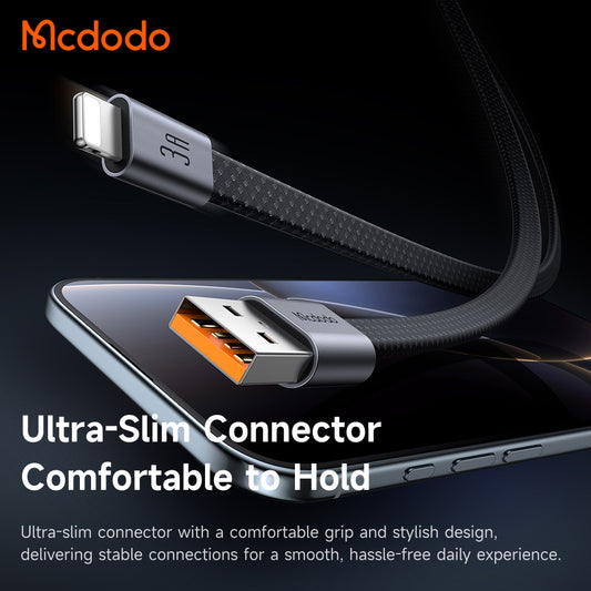 USB-A - Lightning Data- en Oplaadkabel McDodo CA-1160, 18W, 1m, Zwart