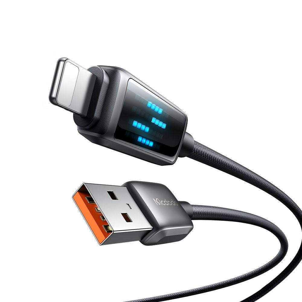 Daten- und Ladekabel USB-A - Lightning McDodo CA-5250 Display, 18W, 1.2m, Schwarz