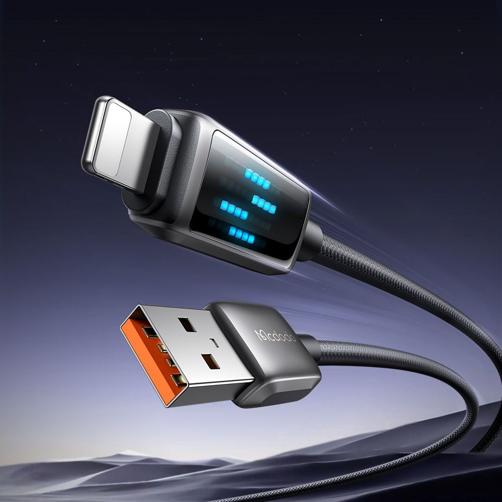 Daten- und Ladekabel USB-A - Lightning McDodo CA-5250 Display, 18W, 1.2m, Schwarz