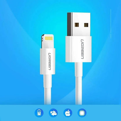 Data- en Oplaadkabel USB-A - Lightning UGREEN US155 (20728), 18W, 1m, Wit