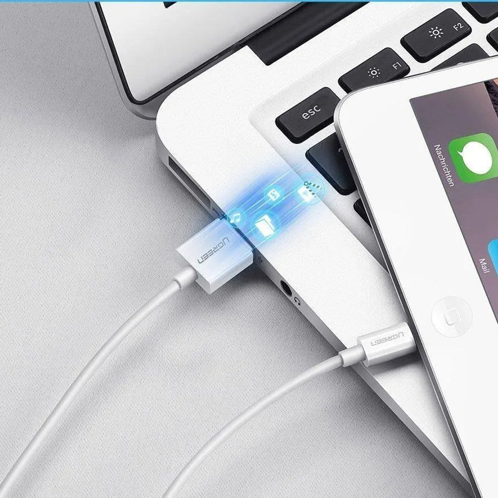 Data- en Oplaadkabel USB-A - Lightning UGREEN US155 (20728), 18W, 1m, Wit