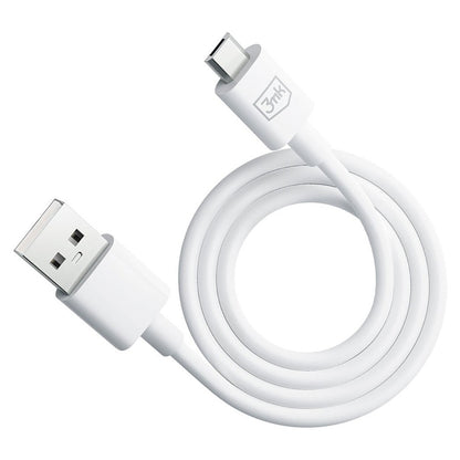 Data- en Oplaadkabel USB-A - microUSB 3MK Hyper, 18W, 1.2m, Wit