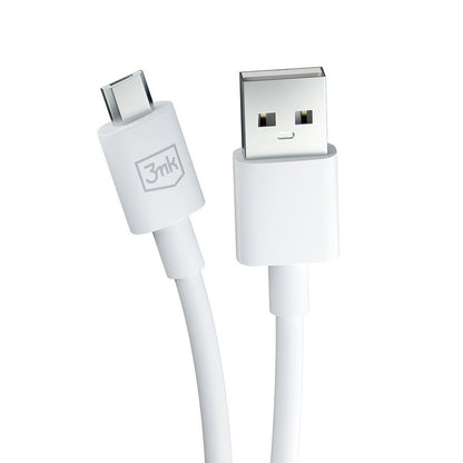 Data- en Oplaadkabel USB-A - microUSB 3MK Hyper, 18W, 1.2m, Wit