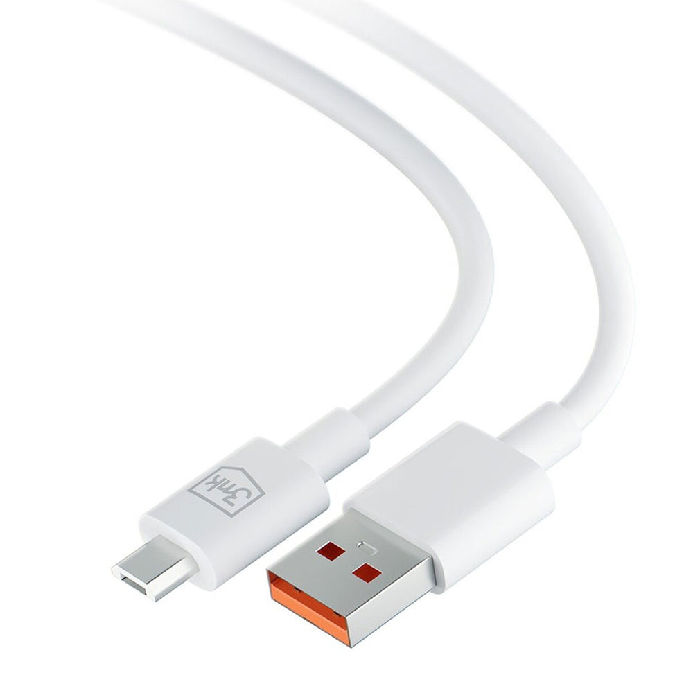 Data- en Oplaadkabel USB-A - microUSB 3MK Hyper, 18W, 1.2m, Wit