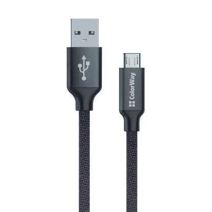 Câble de Données et de Charge USB-A - microUSB ColorWay CW-CBUM002, 18W, 1m, Noir