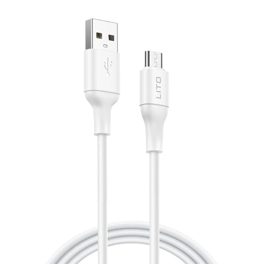 Daten- und Ladekabel USB-A - microUSB Lito LD06V, 18W, 1m, Weiß
