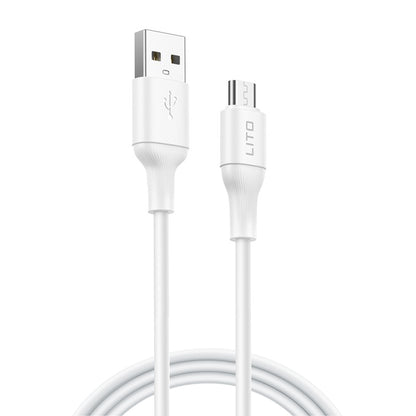 Daten- und Ladekabel USB-A - microUSB Lito LD06V, 18W, 1m, Weiß