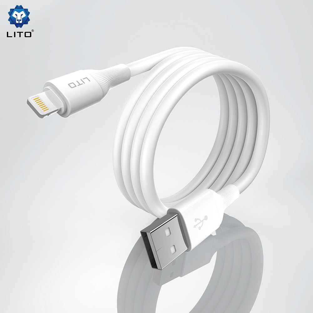 Daten- und Ladekabel USB-A - microUSB Lito LD06V, 18W, 1m, Weiß