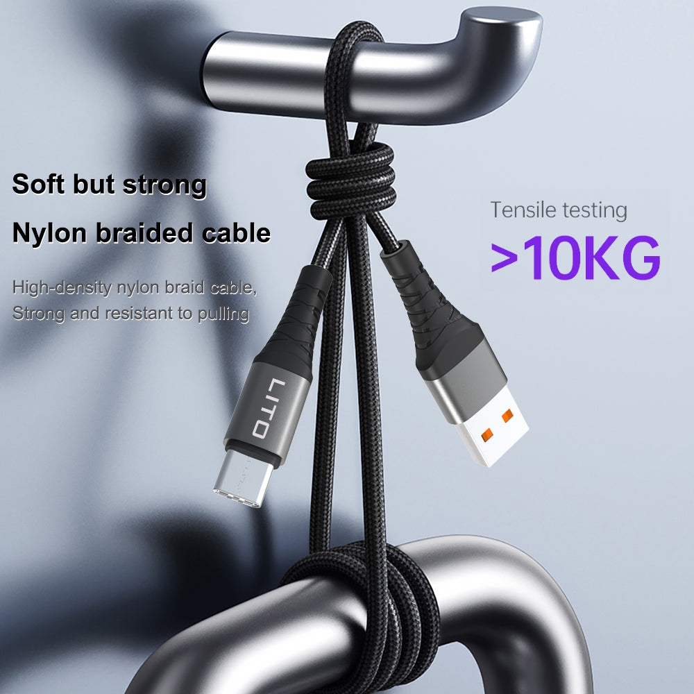 Data- en Oplaadkabel USB-A - microUSB Lito LD08V, 18W, 1m, Zwart
