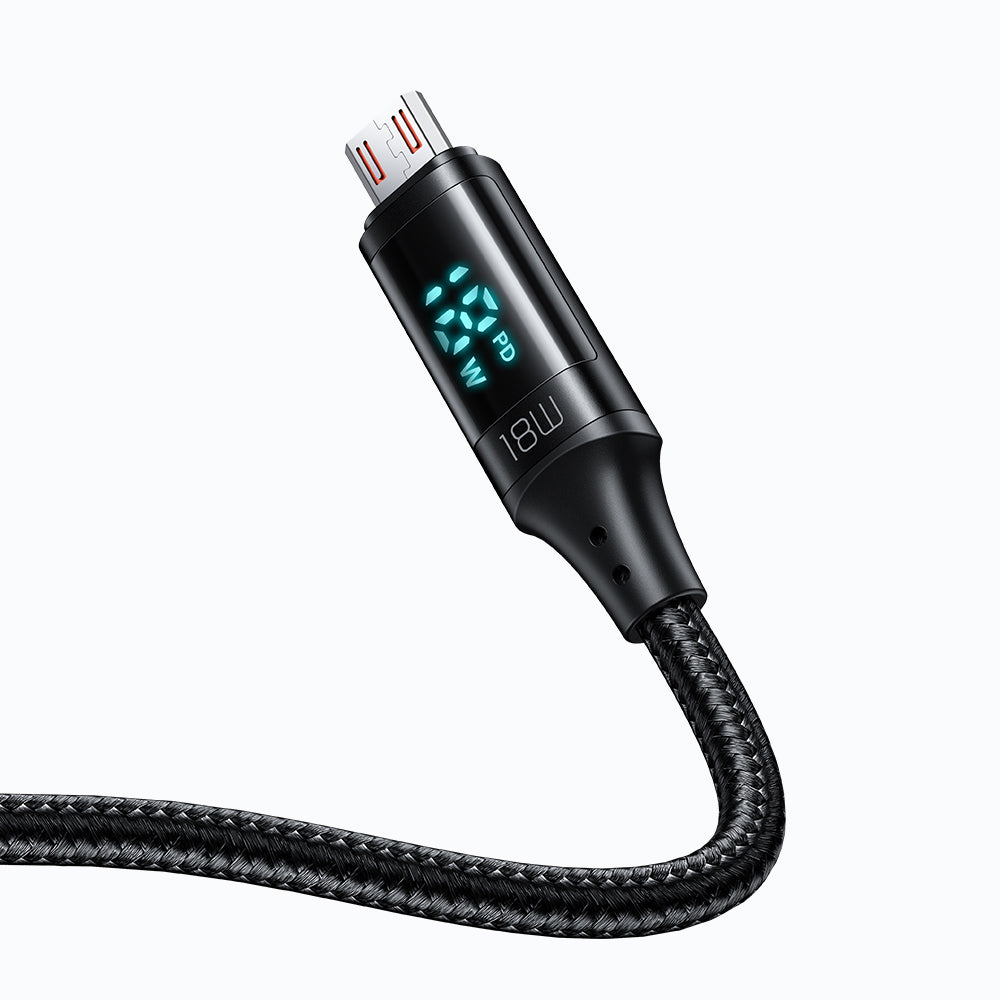 Câble de Données et de Charge USB-A - microUSB McDodo CA-1070 Display, 18W, 1.2m, Noir