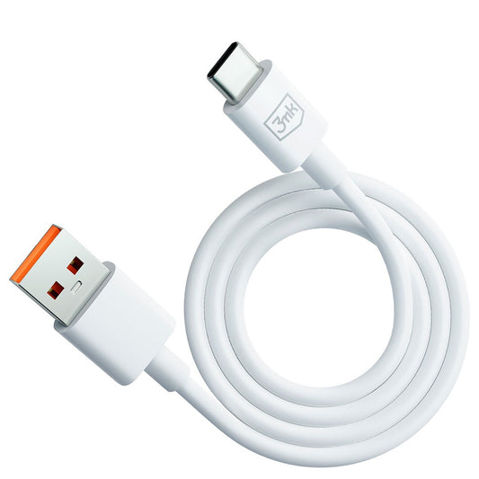 USB-A - USB-C 3MK Hyper Data- en Oplaadkabel, 60W, 1.2m, Wit