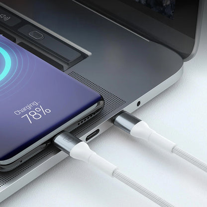 Data- en Oplaadkabel USB-A - USB-C 3MK Hyper N, 18W, 1m, Wit