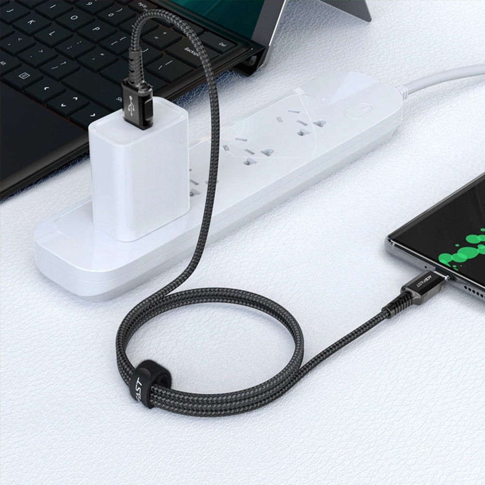 USB-A to USB-C Data and Charging Cable Acefast C1-04, 18W, 1.2m, Black