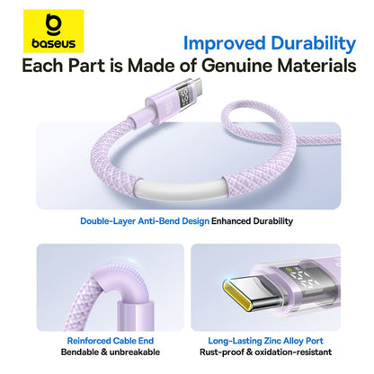 Daten- und Ladekabel USB-A - USB-C Baseus Display 2, 100W, 1m, Lila P10382701511-00