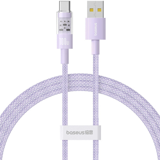 Câble de Données et de Charge USB-A - USB-C Baseus Gem, 100W, 1m, Violet P10373002511-00