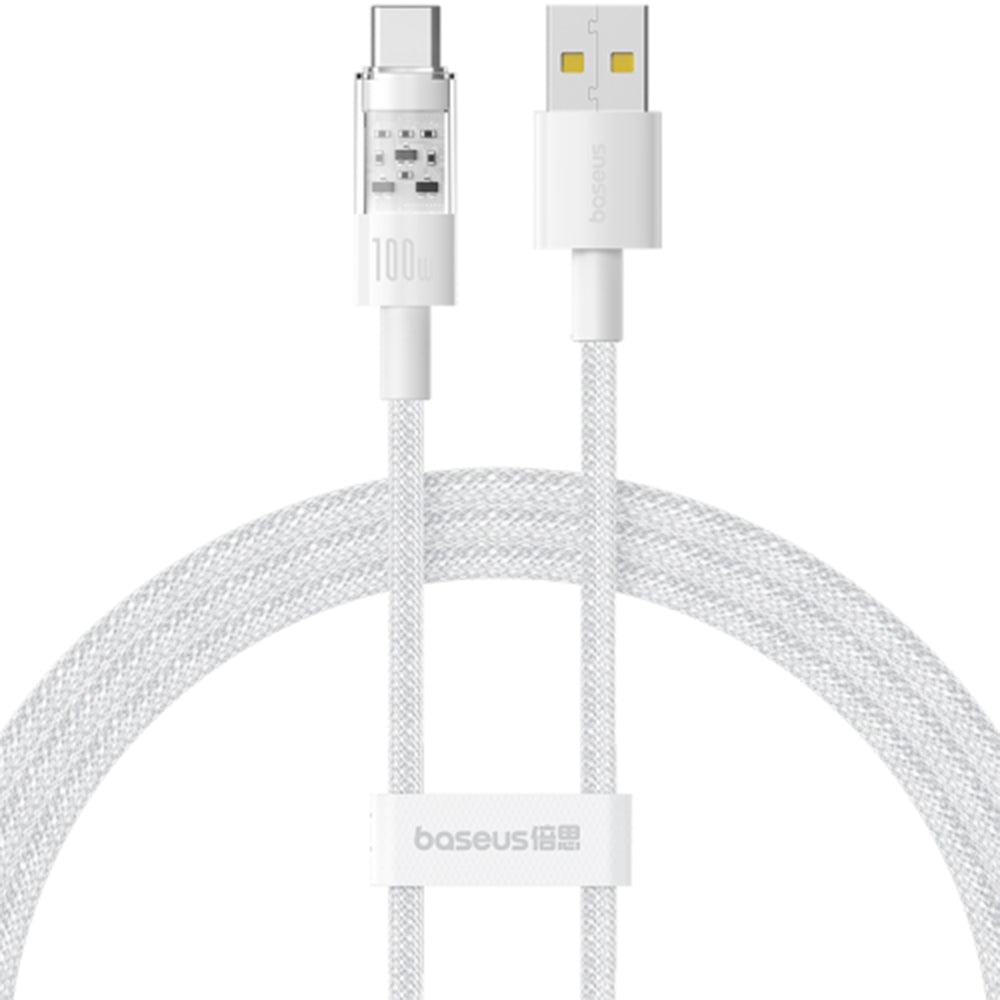Câble de Données et de Charge USB-A - USB-C Baseus Gem, 100W, 2m, Blanc P10373002211-01