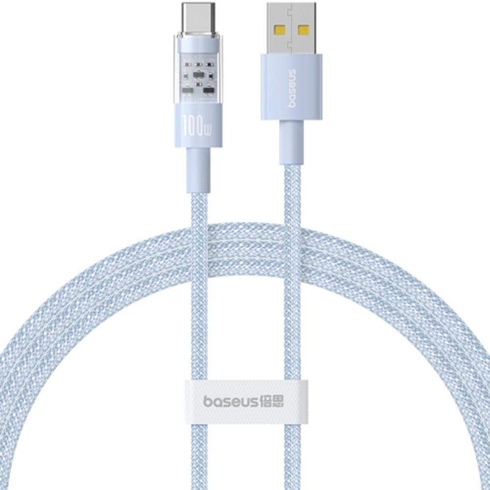 Data- en Oplaadkabel USB-A - USB-C Baseus Gem, 100W, 2m, Blauw P10373002311-01