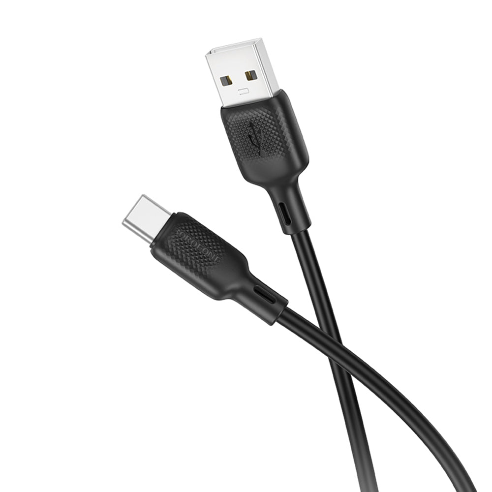 Data- en Oplaadkabel USB-A - USB-C Borofone BX113 Lenny, 18W, 1m, Zwart