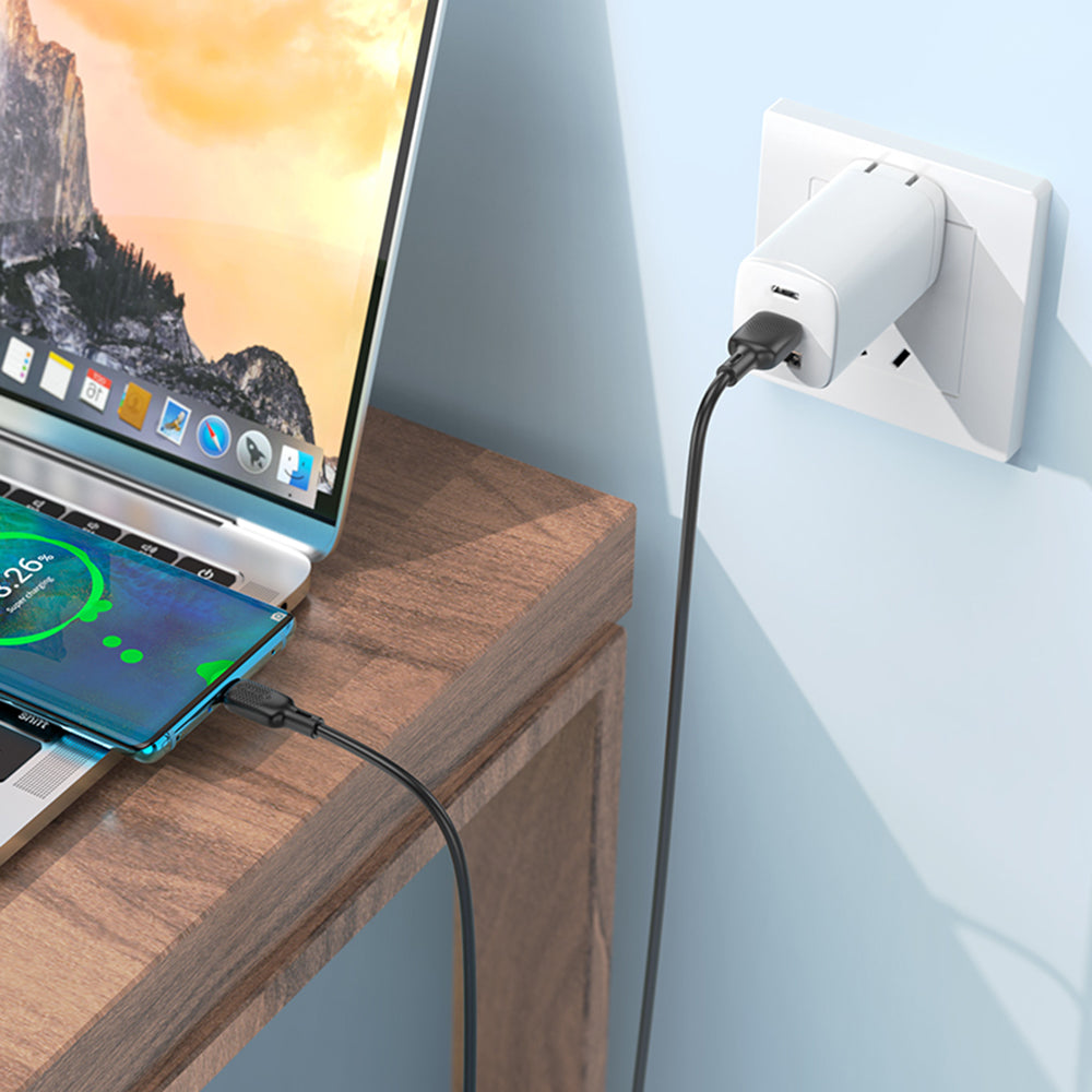 Câble de Données et de Charge USB-A - USB-C Borofone BX113 Lenny, 18W, 2m, Noir