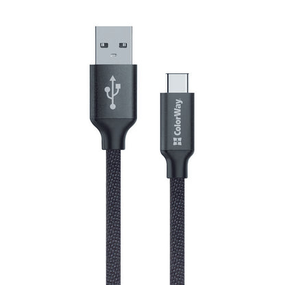 Data- en Oplaadkabel USB-A - USB-C ColorWay CW-CBUC003, 18W, 1m, Zwart