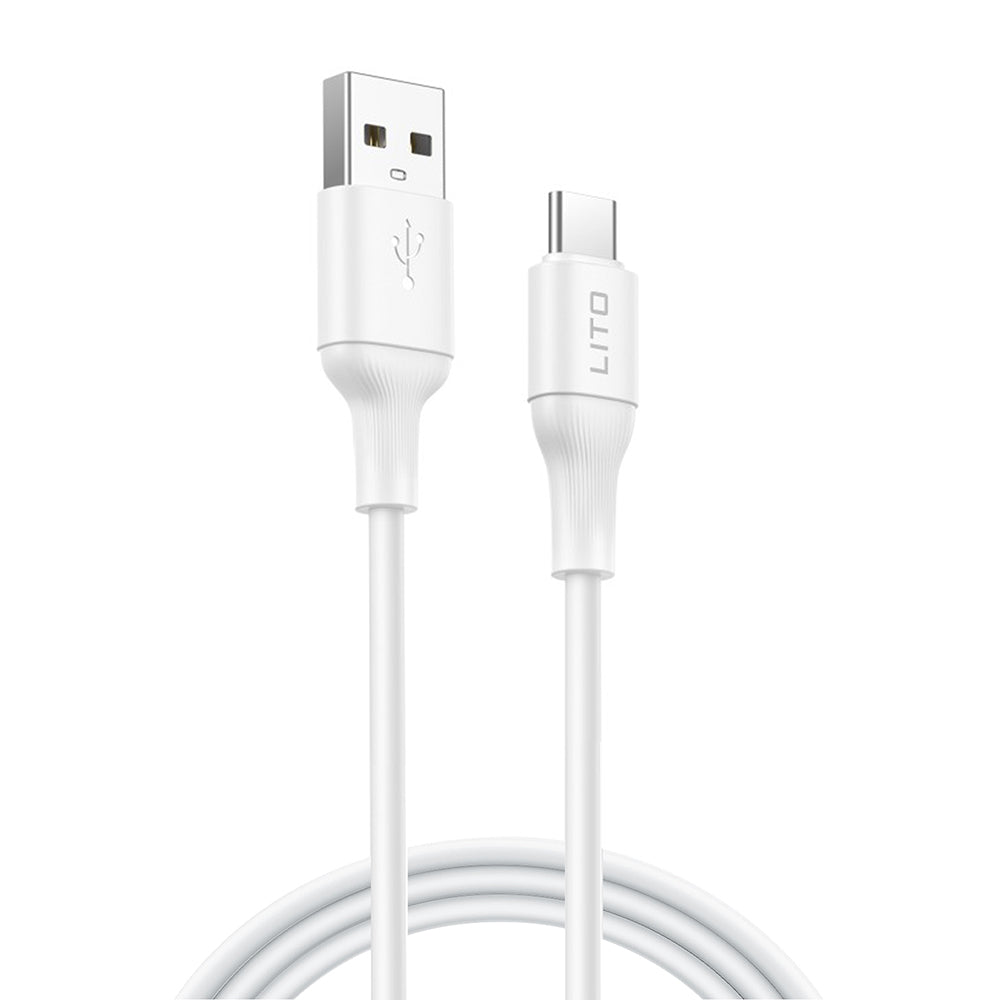 Data- en Oplaadkabel USB-A - USB-C Lito LD06T, 18W, 1m, Wit