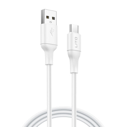Data- en Oplaadkabel USB-A - USB-C Lito LD06T, 18W, 1m, Wit