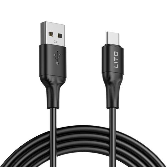 Data- en Oplaadkabel USB-A - USB-C Lito LD06T, 18W, 1m, Zwart