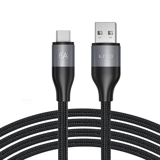 Câble de Données et de Charge USB-A - USB-C Lito LD23T, 18W, 1m, Gris