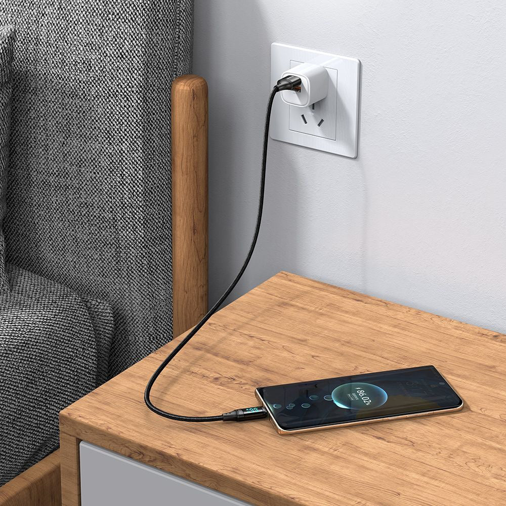 Data- en Oplaadkabel USB-A - USB-C McDodo CA-1080 Display, 66W, 1.2m, Zwart