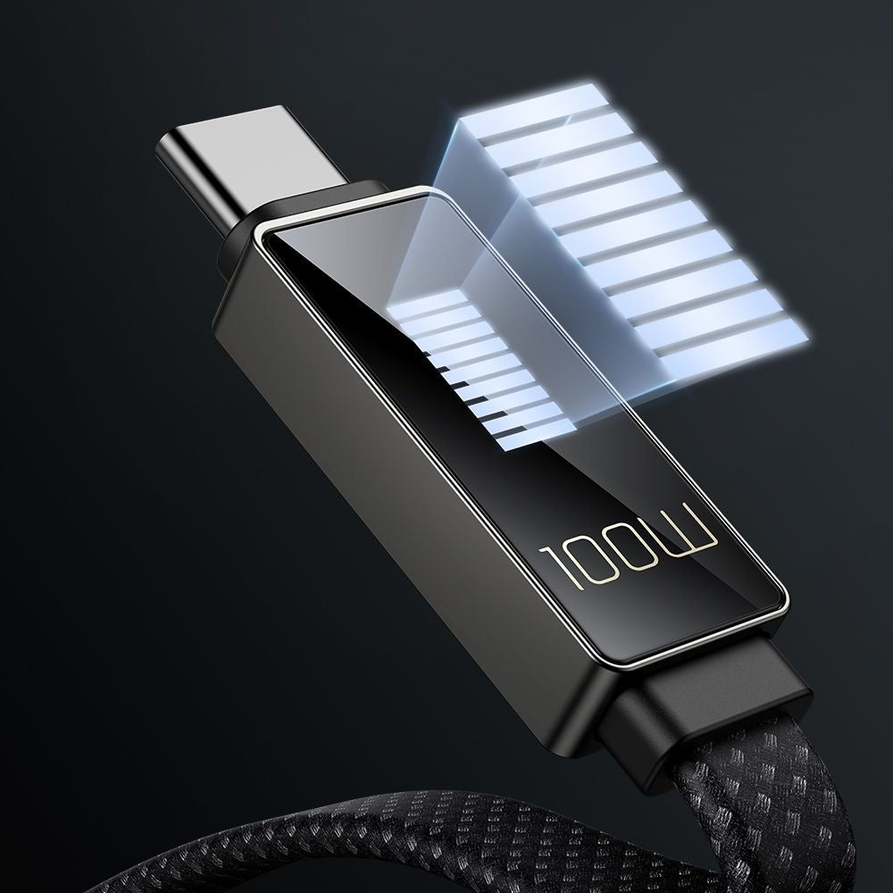 Daten- und Ladekabel USB-A - USB-C McDodo CA-4980 Rythm Display, 100W, 1.2m, Schwarz