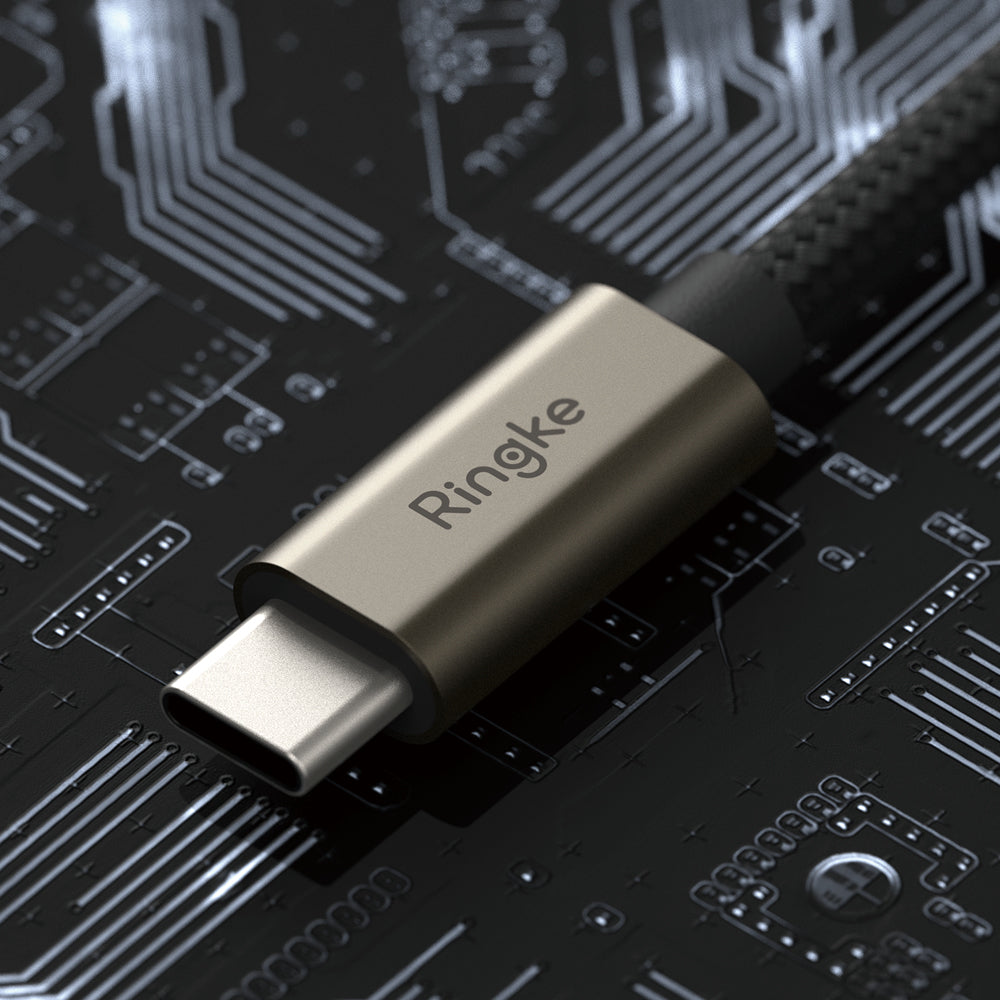 USB-A - USB-C Ringke Data- en Oplaadkabel, 60W, 2m, Zwart