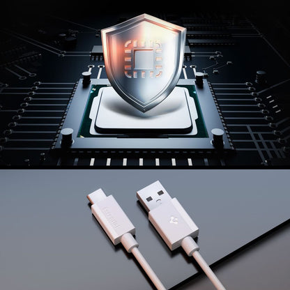 Daten- und Ladekabel USB-A - USB-C Spigen Essential, 60W, 1m, Weiß