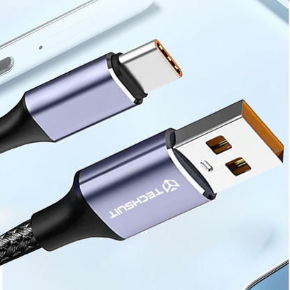 Daten- und Ladekabel USB-A - USB-C Techsuit PCB018, 100W, 1m, Schwarz