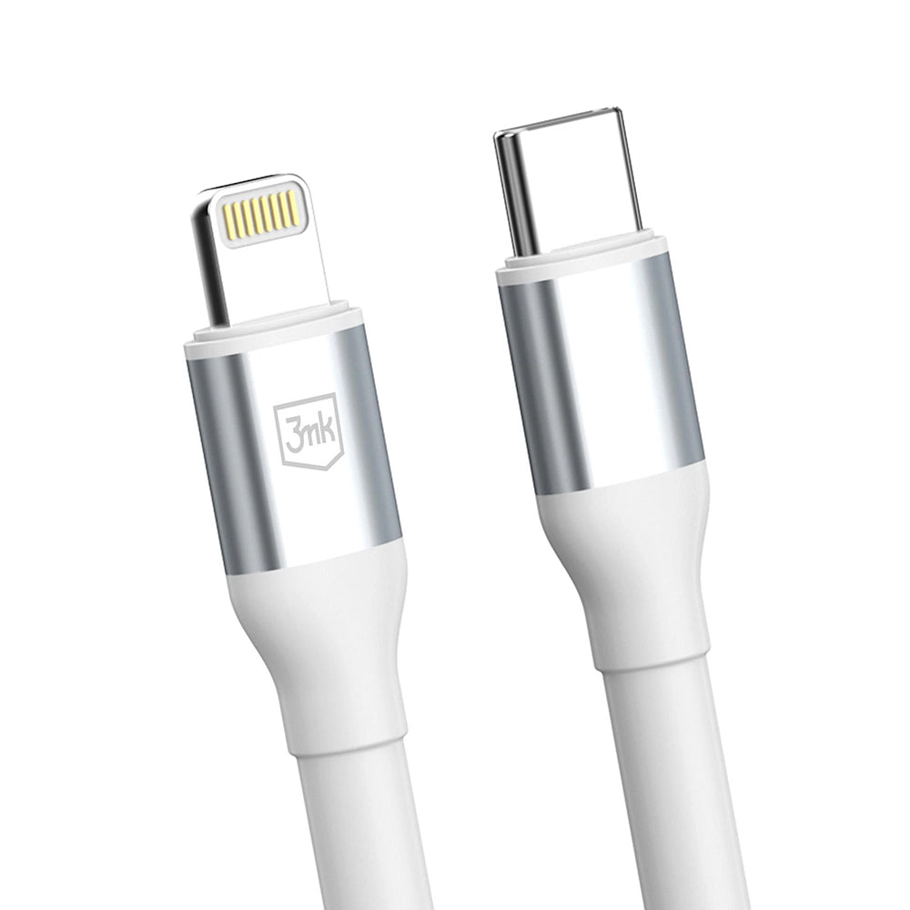Daten- und Ladekabel USB-C - Lightning 3MK Hyper N, 20W, 1m, Weiß