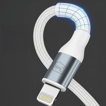 USB-C - Lightning Data- en Oplaadkabel 3MK Hyper N, 27W, 1m, Wit