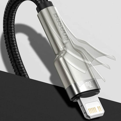 Data- en Oplaadkabel USB-C - Lightning Baseus Cafule Metal, 20W, 1m, Groen CATLJK-A06