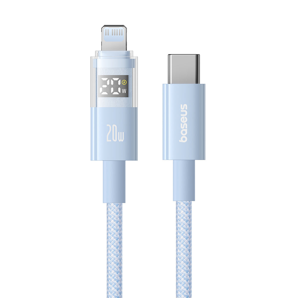 Data- en Oplaadkabel USB-C - Lightning Baseus Display 2, 20W, 2m, Blauw P10382703311-01