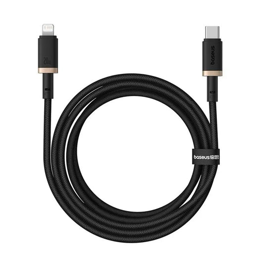 Data- en Oplaadkabel USB-C - Lightning Baseus Dura Series, 20W, 2m, Goud Zwart P10377800U01-02
