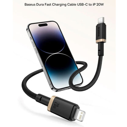 USB-C - Lightning Lade- und Datenkabel Baseus Dura Series, 20W, 2m, Rot Schwarz E0420802