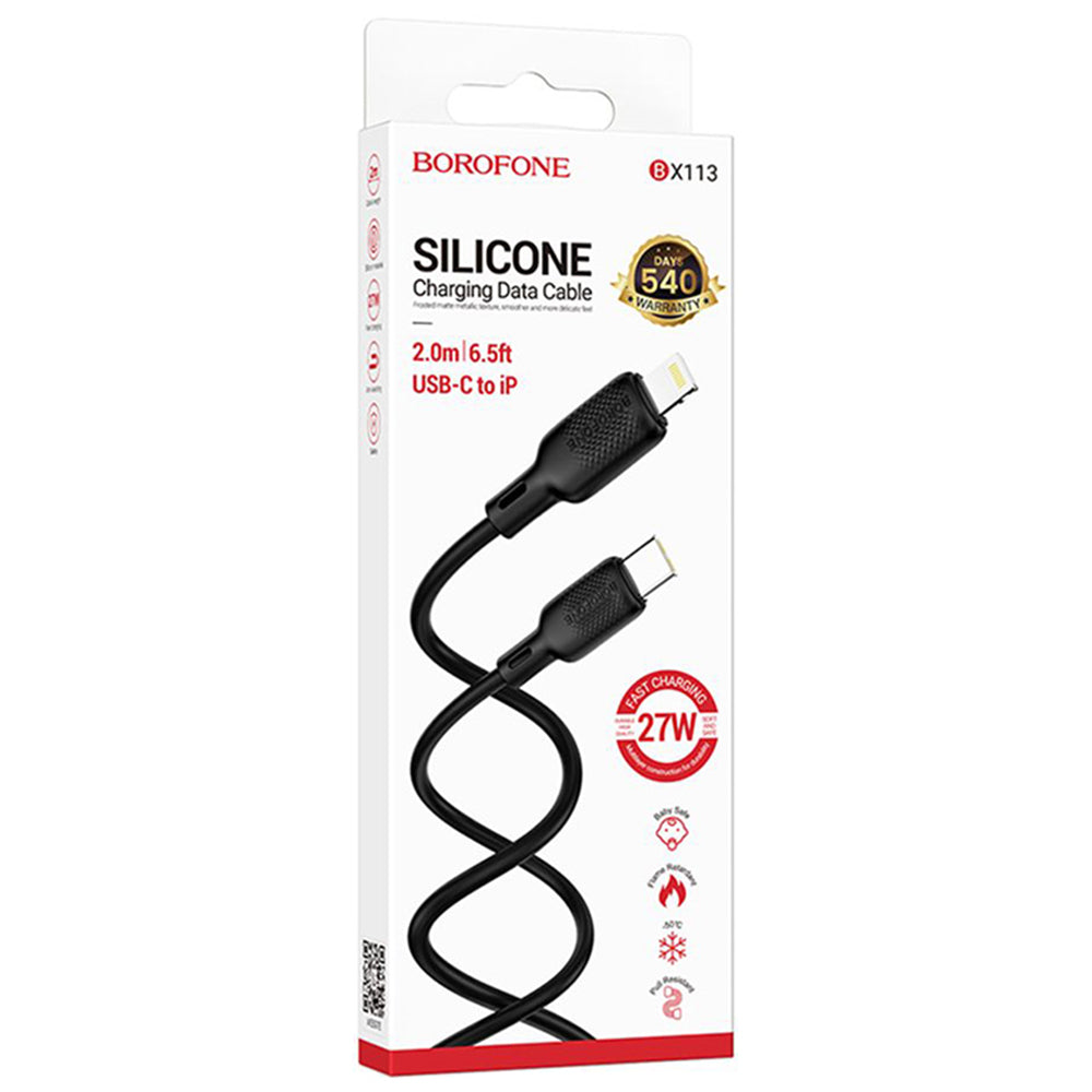 Daten- und Ladekabel USB-C - Lightning Borofone BX113 Lenny, 27W, 2m, Schwarz